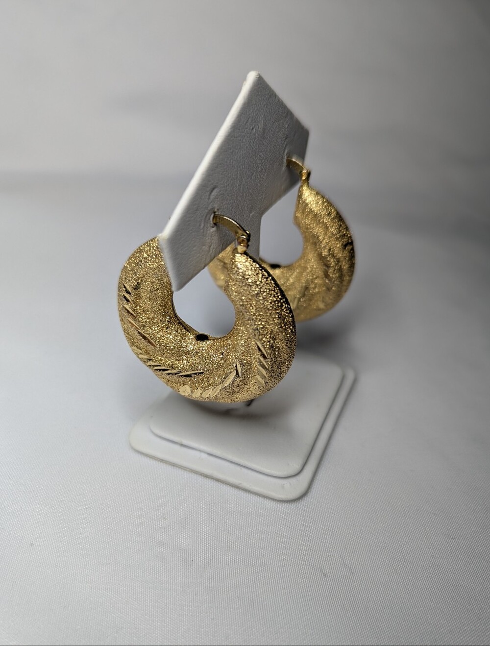 Gold Textured Hoop Earrings for Women